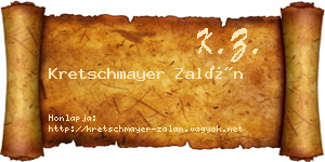 Kretschmayer Zalán névjegykártya